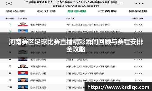 河南赛区足球比赛直播精彩瞬间回顾与赛程安排全攻略