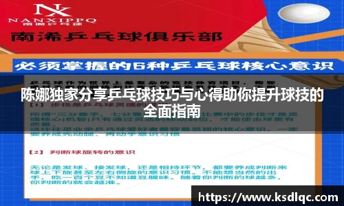 陈娜独家分享乒乓球技巧与心得助你提升球技的全面指南