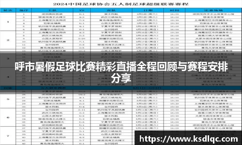 呼市暑假足球比赛精彩直播全程回顾与赛程安排分享